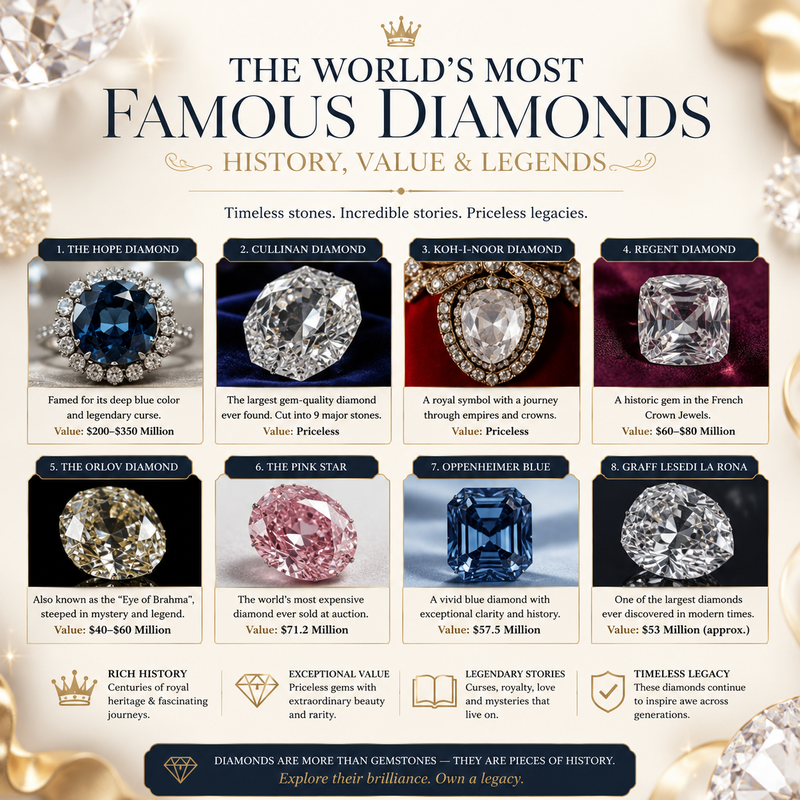 The World’s Most Famous Diamonds: History, Value & Legends