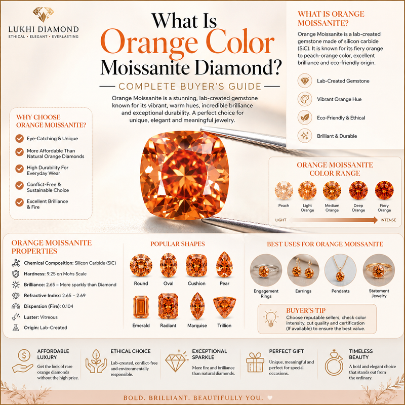 What Is Orange Color Moissanite Diamond? Complete Buyer's Guide