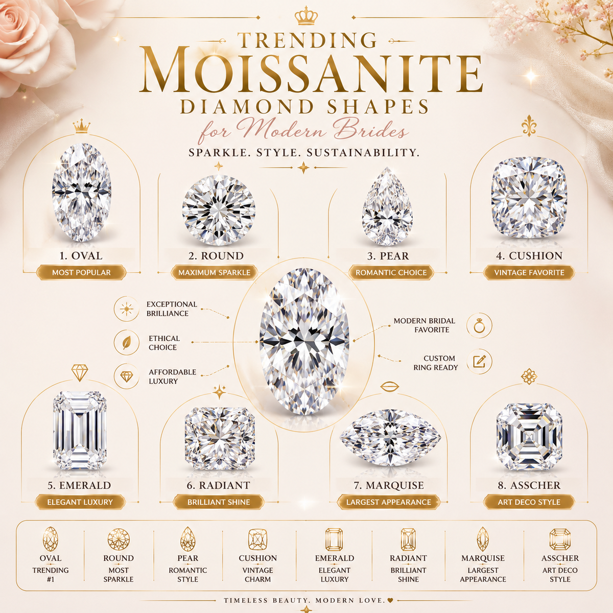 Trending Moissanite Diamond Shapes for Modern Brides
