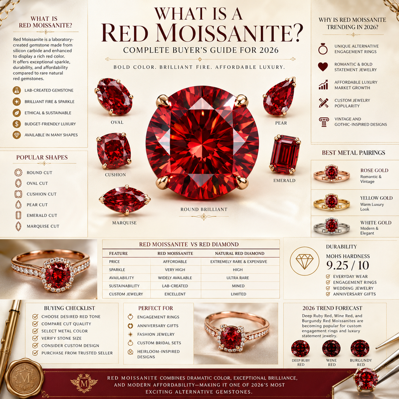What Is a Red Moissanite Diamond? Complete Buyer’s Guide for 2026