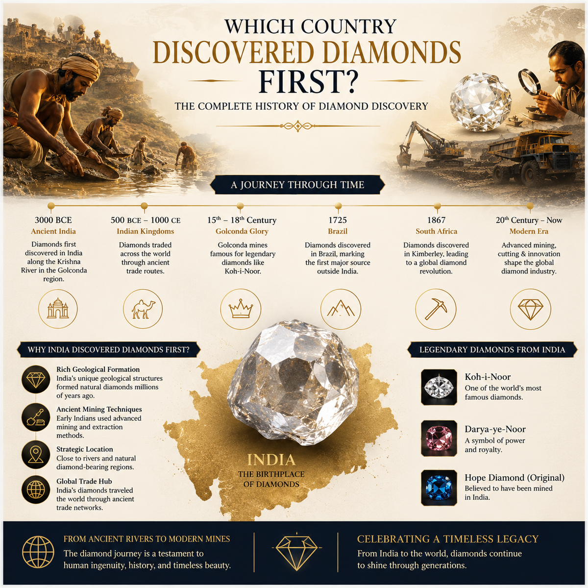 Which Country Discovered Diamonds First? The Complete History of Diamond Discovery