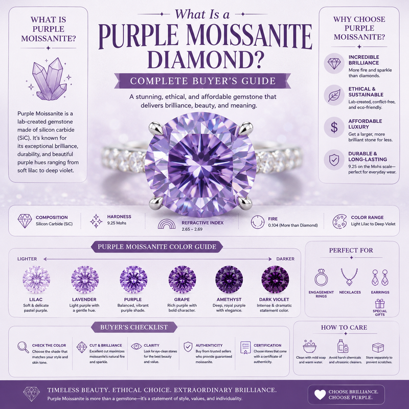 What Is a Purple Moissanite Diamond? Complete Buyer’s Guide