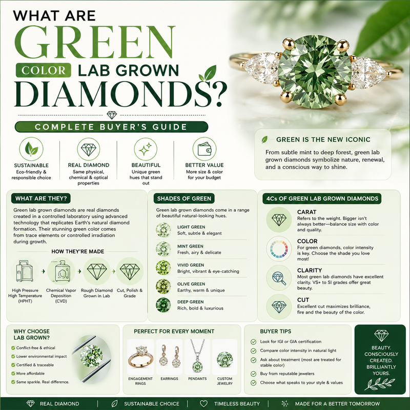 What Are Green Lab Grown Diamonds? Complete Buyer’s Guide
