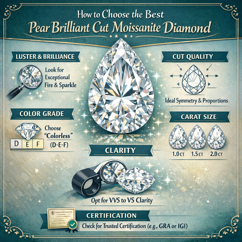 How to Choose the Best Pear Brilliant Cut Moissanite Diamond