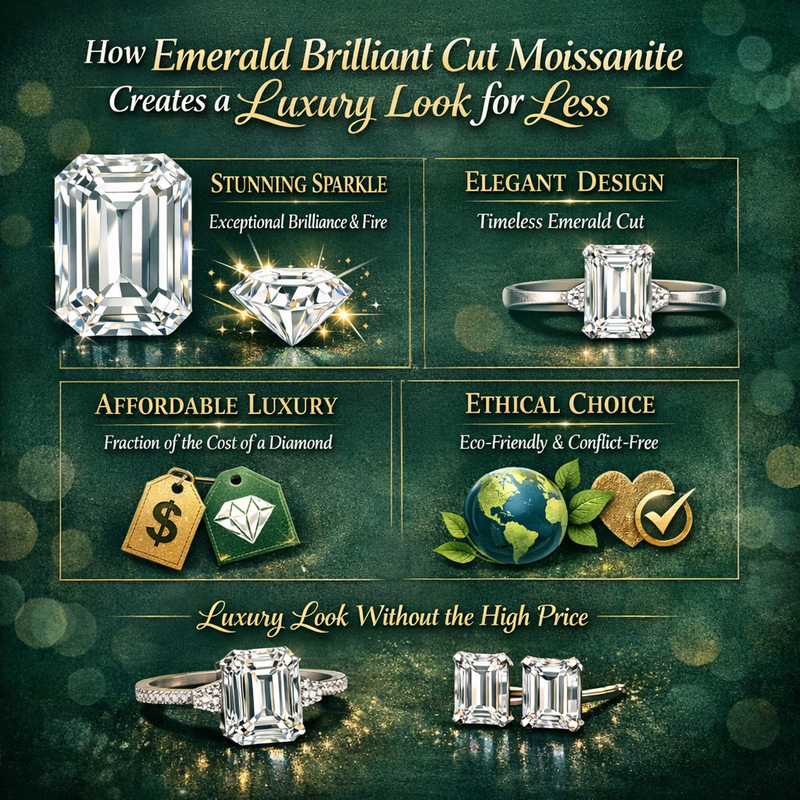 How Emerald Brilliant Cut Moissanite Creates a Luxury Look for Less