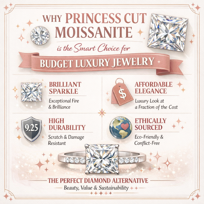 Why Princess Cut Moissanite is the Smart Choice for Budget Luxury Jewelry