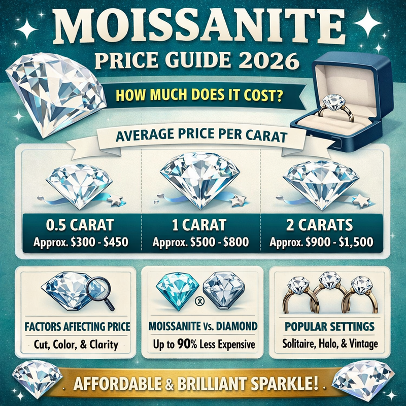 Moissanite Price Guide 2026: How Much Does It Cost?