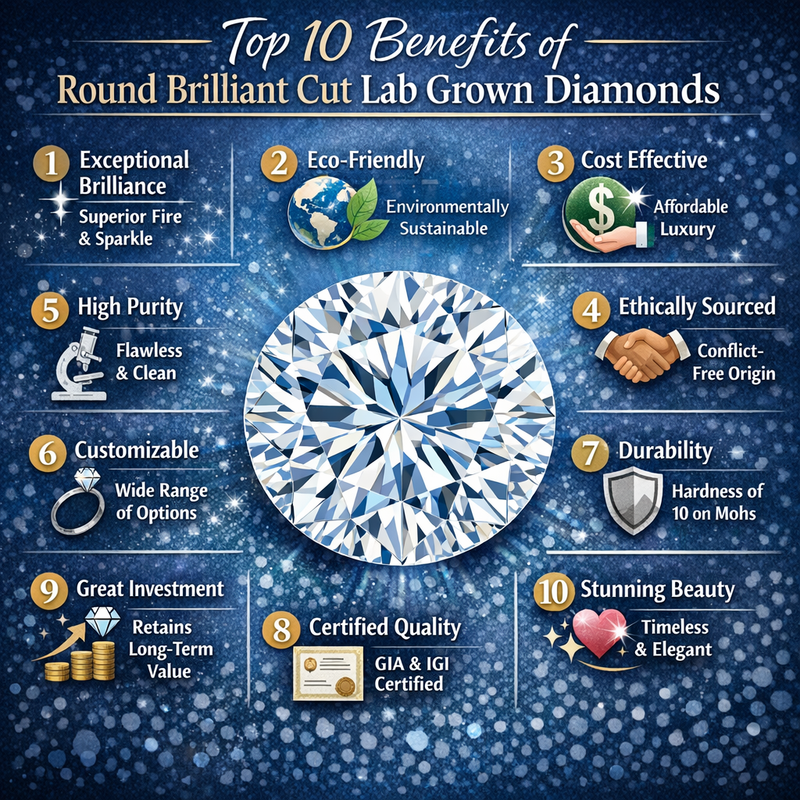 Top 10 Benefits of Round Brilliant Cut Lab Grown Diamonds