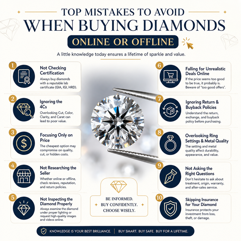Top Mistakes to Avoid When Buying Diamonds Online or Offline