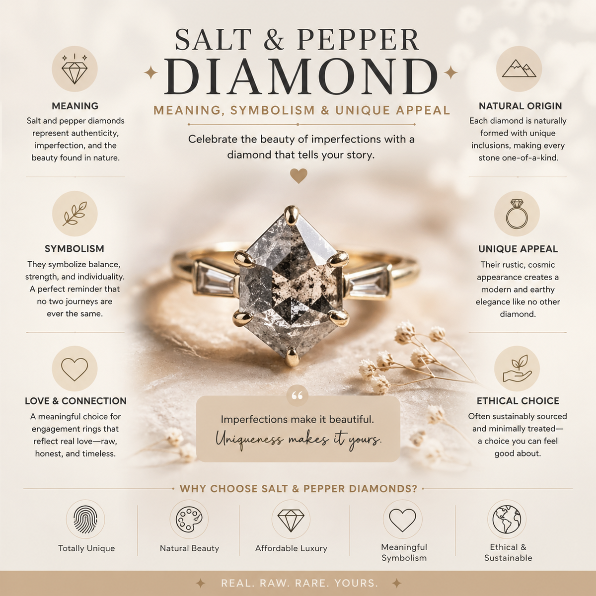Salt and Pepper Diamond Meaning, Symbolism & Unique Appeal