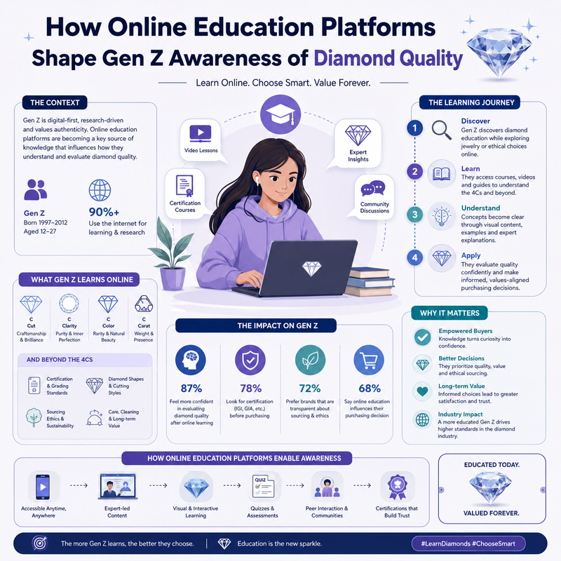 How Online Education Platforms Shape Gen Z Awareness of Diamond Quality