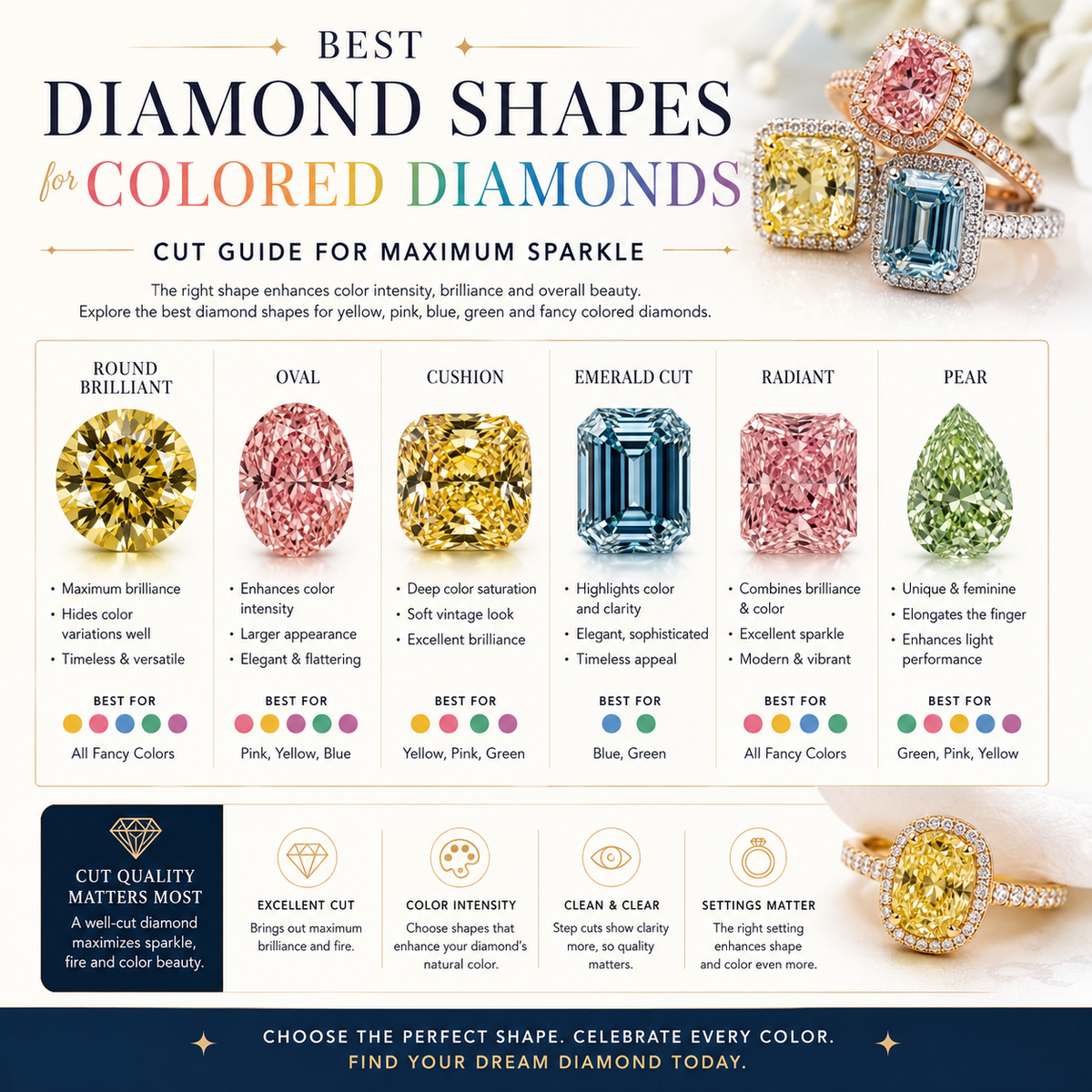 Best Diamond Shapes for Colored Diamonds – Cut Guide for Maximum Sparkle