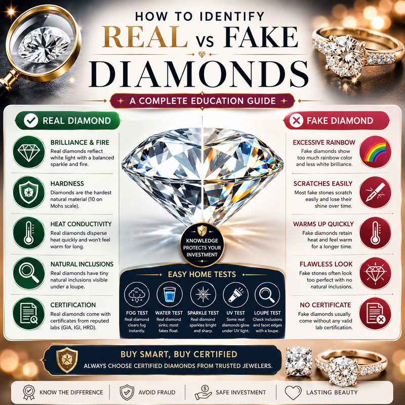 How to Identify Real vs Fake Diamonds: A Complete Education Guide