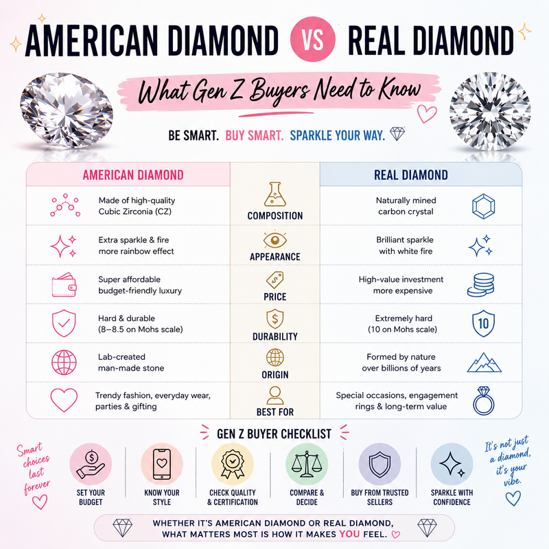 American Diamond vs Real Diamond: What Gen Z Buyers Need to Know
