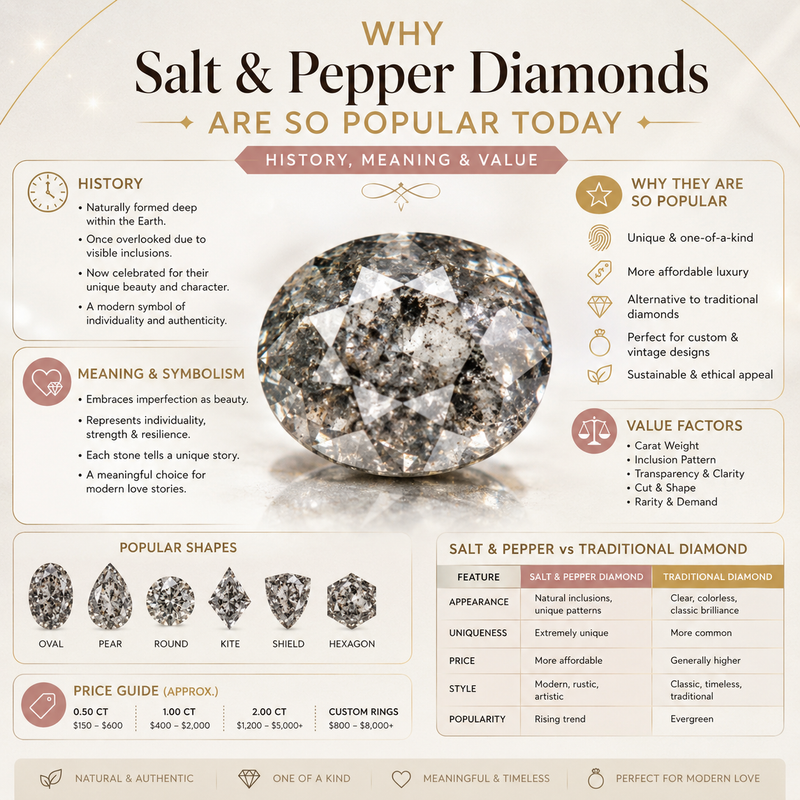 Why Salt and Pepper Diamonds Are So Popular Today: History, Meaning & Value