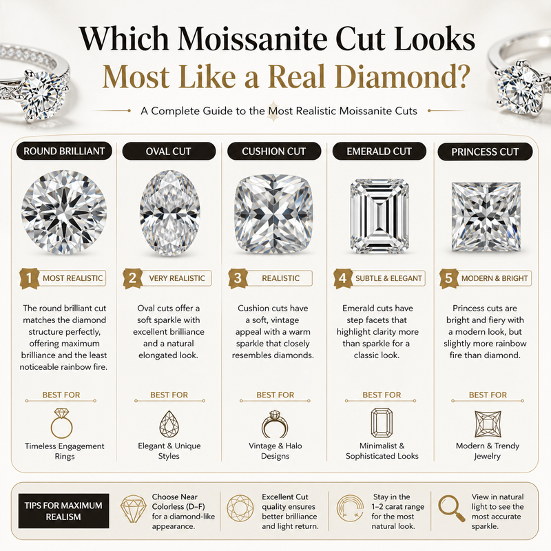 Which Moissanite Cut Looks Most Like a Real Diamond?