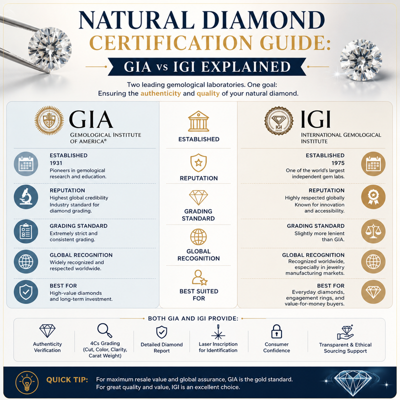 Natural Diamond Certification Guide: GIA vs IGI Explained