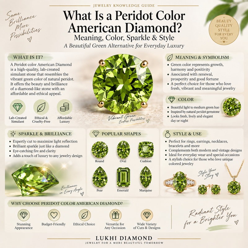 What Is a Peridot Color American Diamond? Meaning, Color, Sparkle & Style