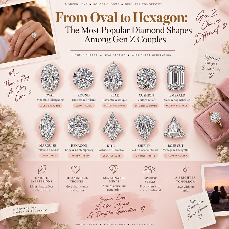 From Oval to Hexagon: The Most Popular Diamond Shapes Among Gen Z Couples