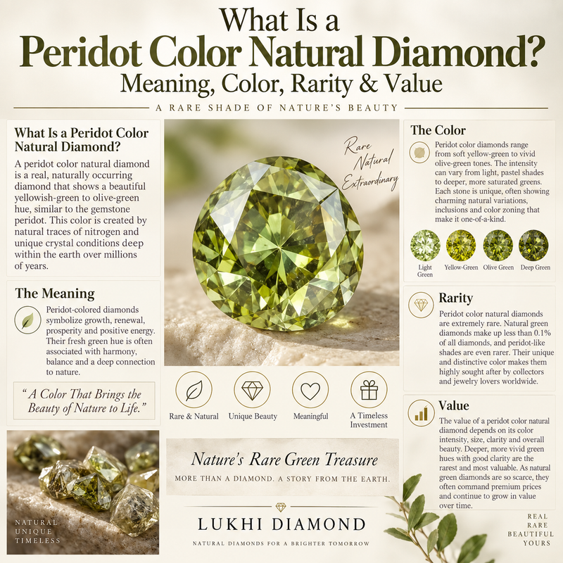 What Is a Peridot Color Natural Diamond? Meaning, Color, Rarity & Value