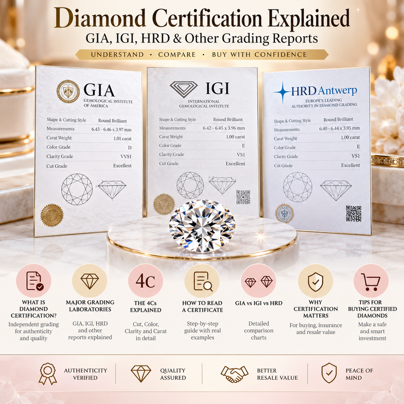 Diamond Certification Explained: GIA, IGI, HRD & Other Grading Reports