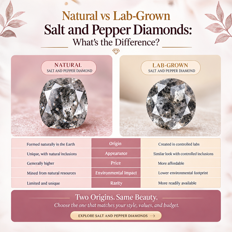 Natural vs Lab-Grown Salt and Pepper Diamonds: What's the Difference?