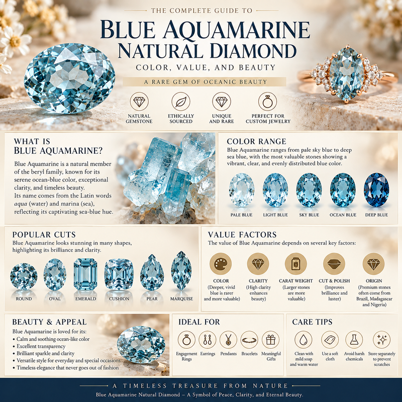 Blue Aquamarine Natural Diamond: Complete Guide to Color, Value, and Beauty