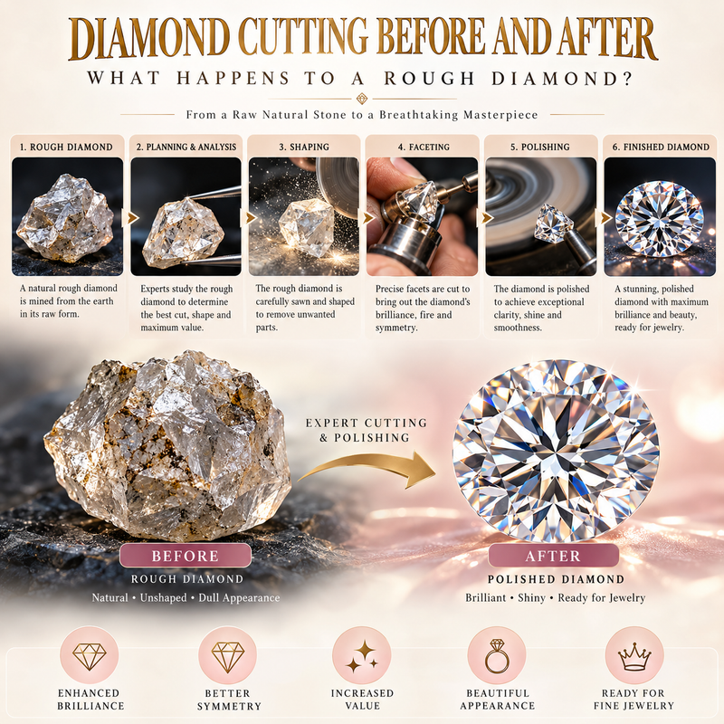 Diamond Cutting Before and After: What Happens to a Rough Diamond?