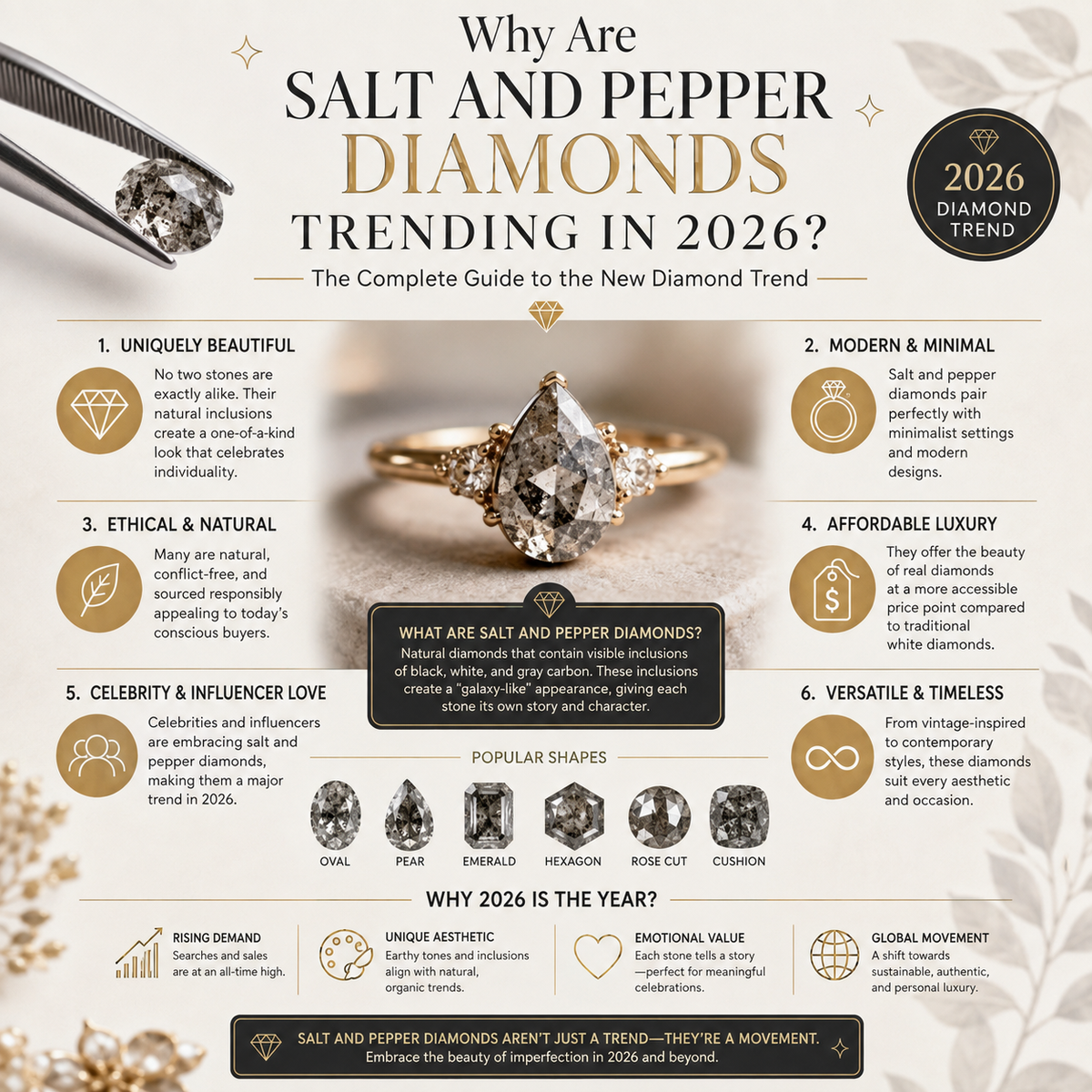 Why Are Salt and Pepper Diamonds Trending in 2026? The Complete Guide to the New Diamond Trend