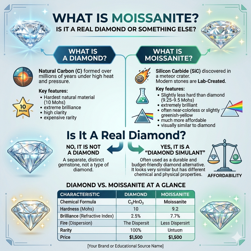 What Is Moissanite? Is It a Real Diamond or Something Else?