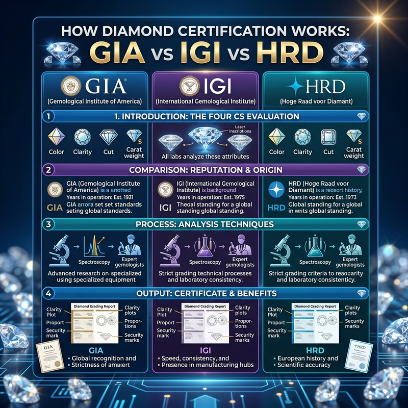 How Diamond Certification Works: GIA vs IGI vs HRD