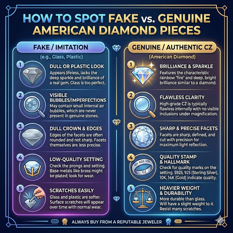 How to Spot Fake vs Genuine American Diamond Pieces