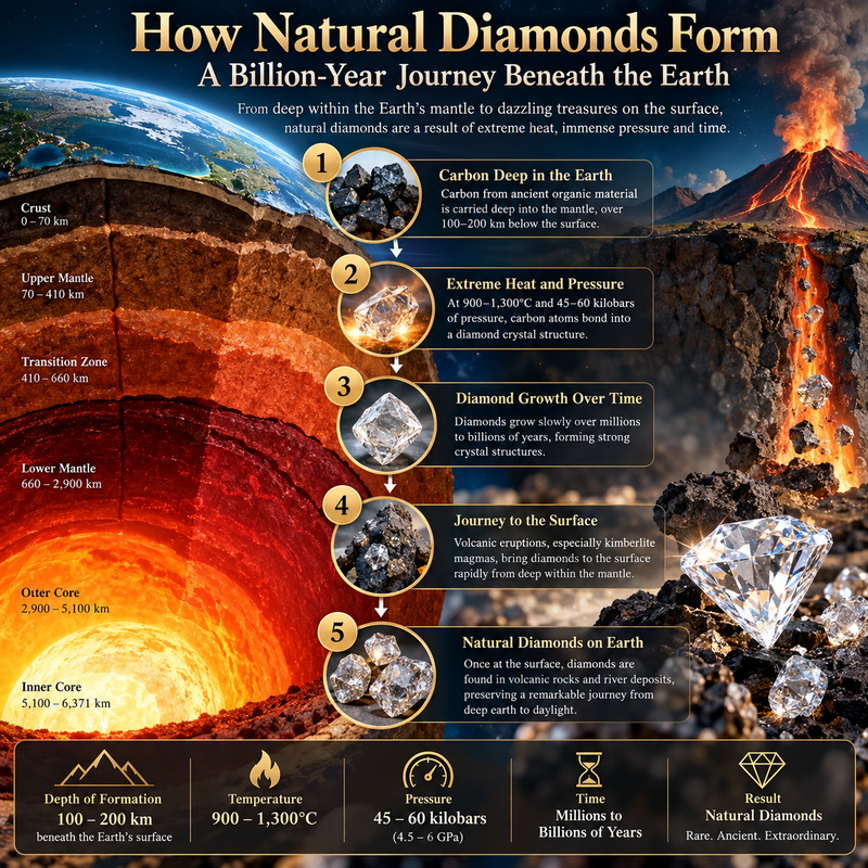 How Natural Diamonds Form: A Billion-Year Journey Beneath the Earth
