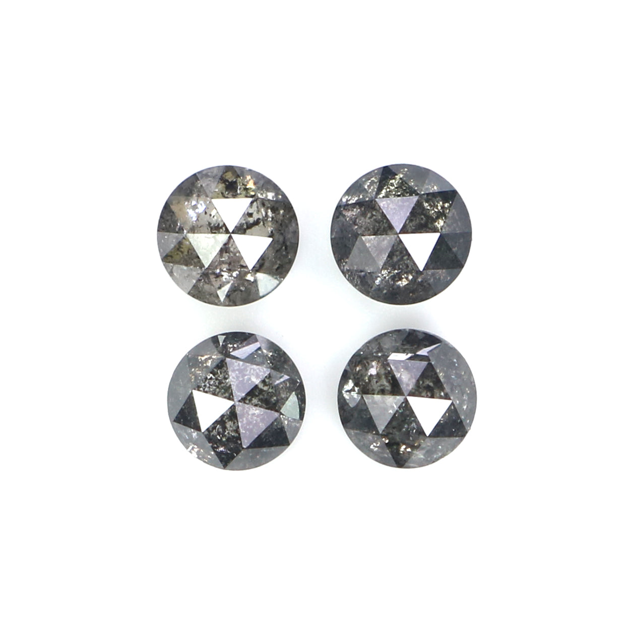 1.02 Ct Natural Loose Round Rose Cut Diamond Salt And Pepper Round Shape Diamond 3.65 MM Natural Black Grey Round Rose Cut Diamond LQ2787
