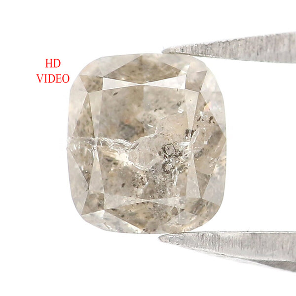 Natural Loose Cushion Gray Color Diamond 0.51 CT 4.60 MM Cushion Shape Rose Cut Diamond KR1812