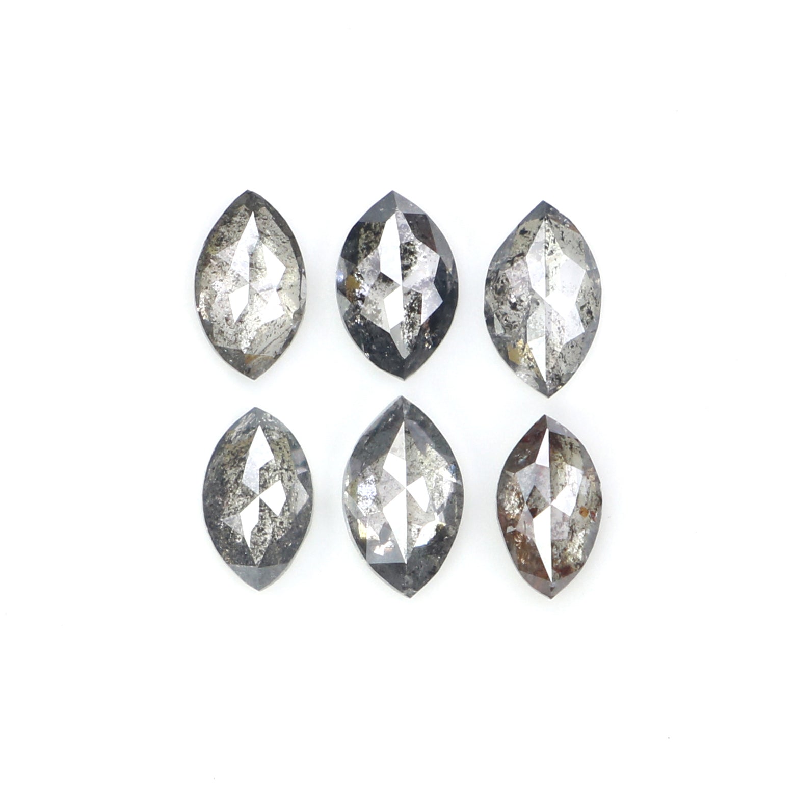 0.50 CT Natural Loose Marquise Shape Diamond Salt And Pepper Marquise Cut Diamond 4.10 MM Black Grey Color Marquise Rose Cut Diamond LQ2813