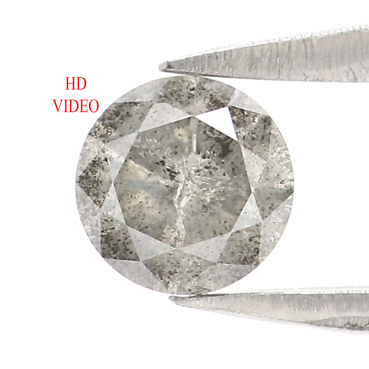 Natural Loose Round Diamond, Salt And Pepper Round Diamond, Natural Loose Diamond, Round Brilliant Cut Diamond, 0.42 CT Round Shape L2804