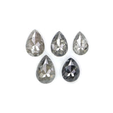 Natural Loose Pear Diamond, Salt And Pepper Pear Diamond, Natural Loose Diamond, Pear Rose Cut Diamond, 0.56 CT Pear Cut Diamond KR2665