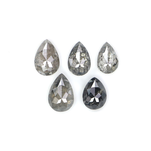 Natural Loose Pear Diamond, Salt And Pepper Pear Diamond, Natural Loose Diamond, Pear Rose Cut Diamond, 0.56 CT Pear Cut Diamond KR2665