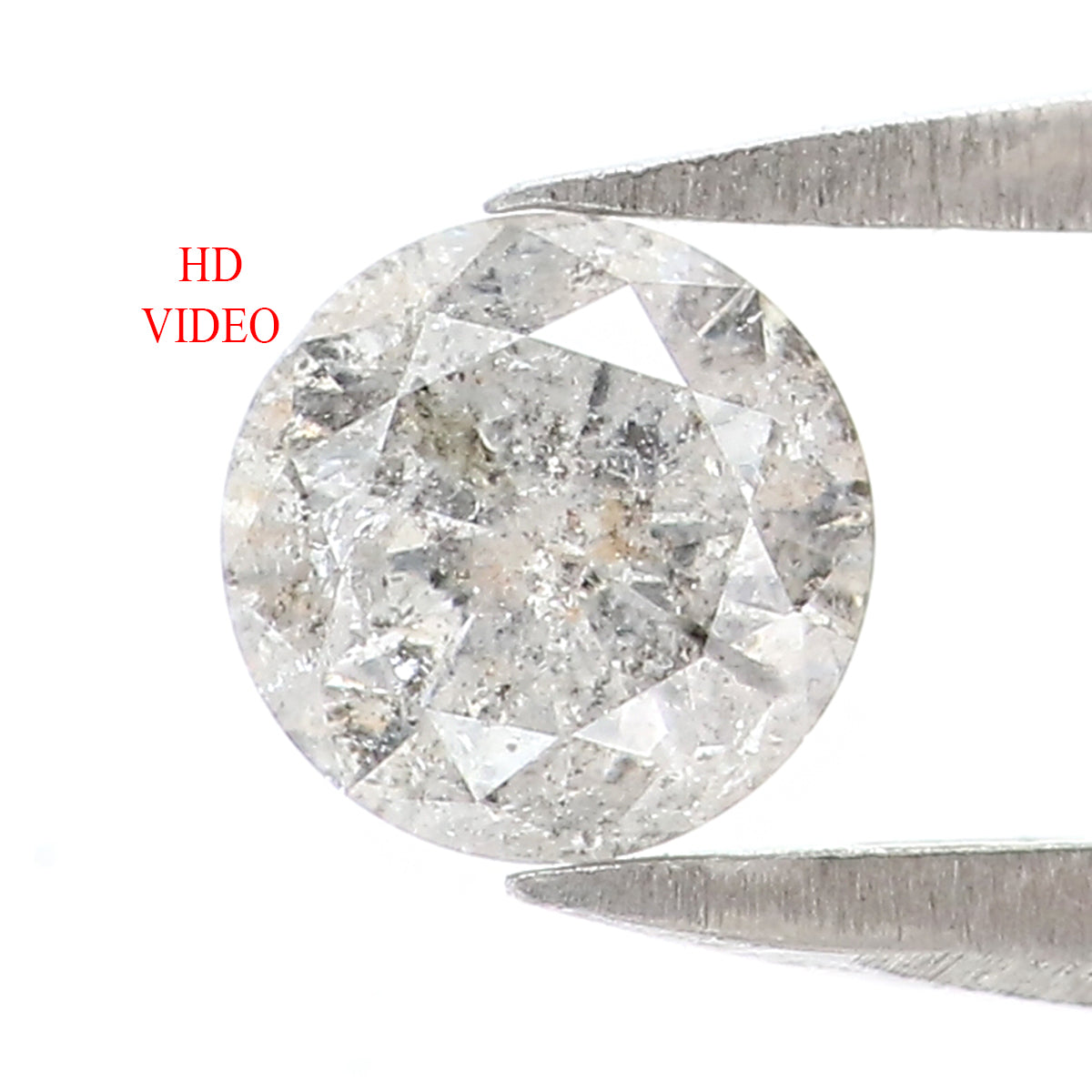 0.40 CT Natural Loose Round Shape Diamond Salt And Pepper Round Diamond 4.65 MM Natural Black Grey Color Round Brilliant Cut Diamond LQ2802