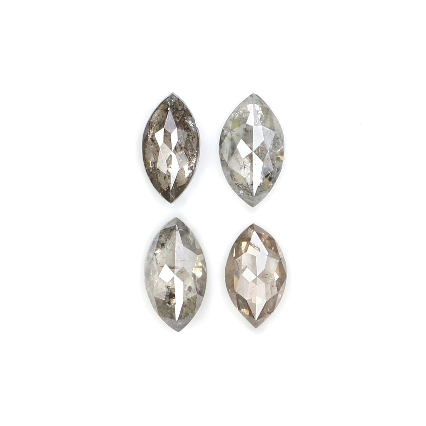 0.44 CT Natural Loose Marquise Shape Diamond Salt And Pepper Marquise Cut Diamond 4.60 MM Black Grey Color Marquise Rose Cut Diamond KQ2659