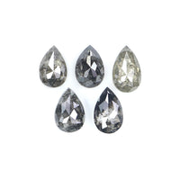 Natural Loose Pear Diamond, Salt And Pepper Pear Diamond, Natural Loose Diamond, Pear Rose Cut Diamond, 0.59 CT Pear Cut Diamond L2789