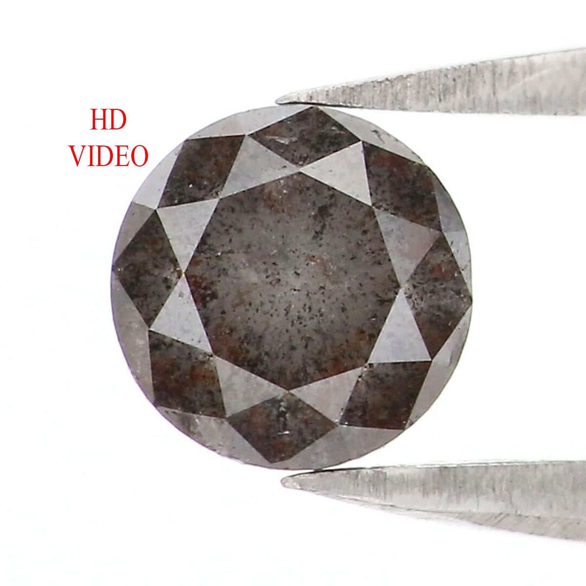 Natural Loose Round Brilliant Cut Salt And Pepper Diamond Black Color 0.81 CT 5.40 MM Round Shape Diamond L9412