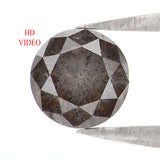Natural Loose Round Brilliant Cut Salt And Pepper Diamond Black Color 0.81 CT 5.40 MM Round Shape Diamond L9412