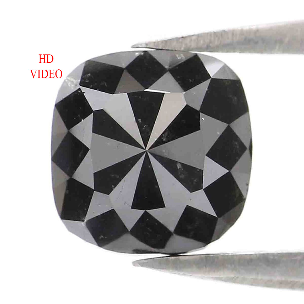 1.31 CT Natural Loose Cushion Shape Diamond Black Color Cushion Rose Cut Diamond 6.80 MM Natural Cushion Shape Black Color Diamond LQ7640