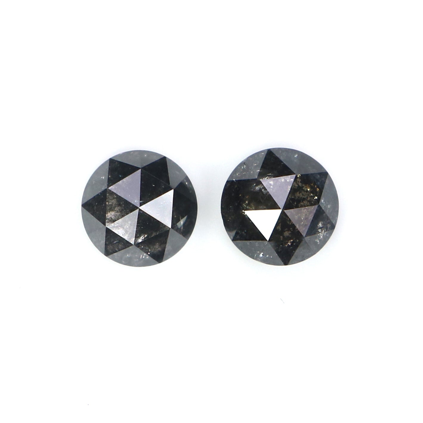 0.95 CT Natural Loose Round Rose Cut Diamond Salt And Pepper Round Shape Diamond 4.50 MM Black Grey Round Shape Rose Cut Diamond KQ2662