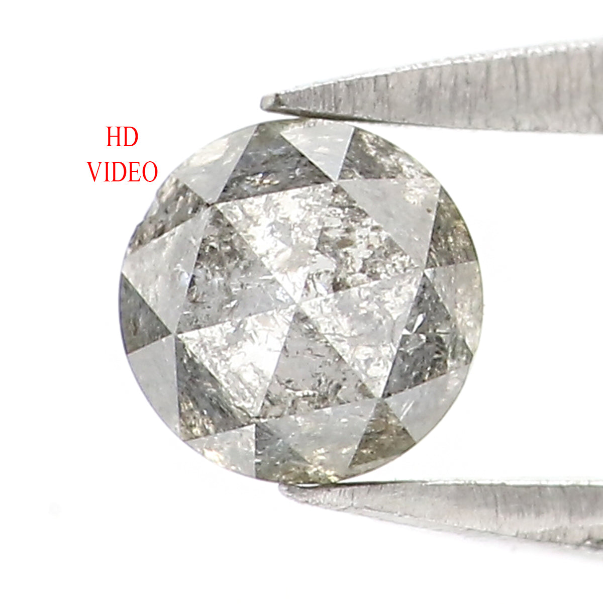 Natural Loose Round Rose Cut Diamond, Salt And Pepper Round Diamond, Natural Loose Diamond, Rose Cut Diamond, 0.56 CT Round Shape L2808