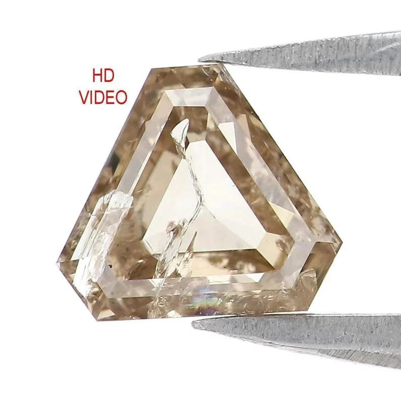 0.51 CT Natural Loose Antique Shape Diamond Brown Color Shield Diamond 6.75 MM Natural Loose Diamond Brown Antique Rose Cut Diamond NQ7009