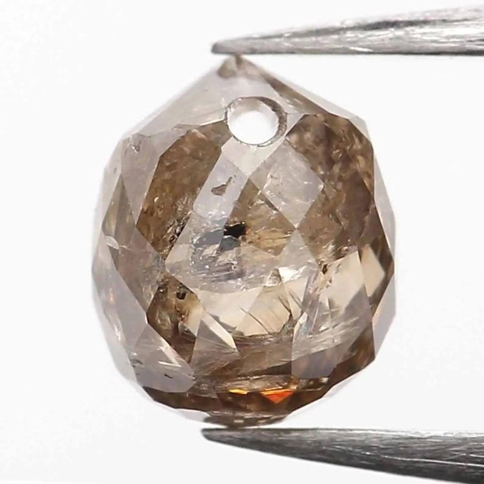 0.62 CT Natural Loose Briolette Shape Diamond Brown Color Drop Cut Diamond 4.70 MM Natural Brown Color Briolette Rose Cut Diamond NQ681