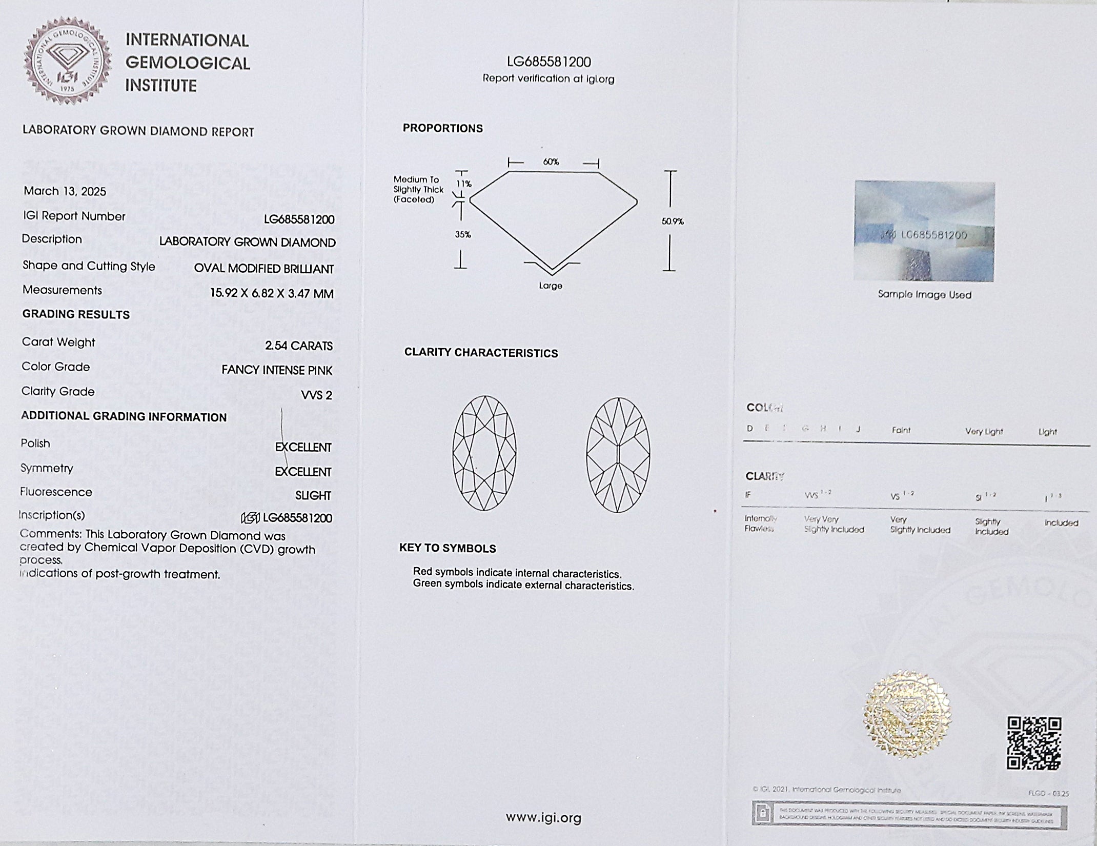 2.54 CT IGI Certified Oval Old European Cut Diamond Fancy Intense Pink Color VVS2 Clarity Lab Grown Diamond Lab Created CVD Diamond L3319